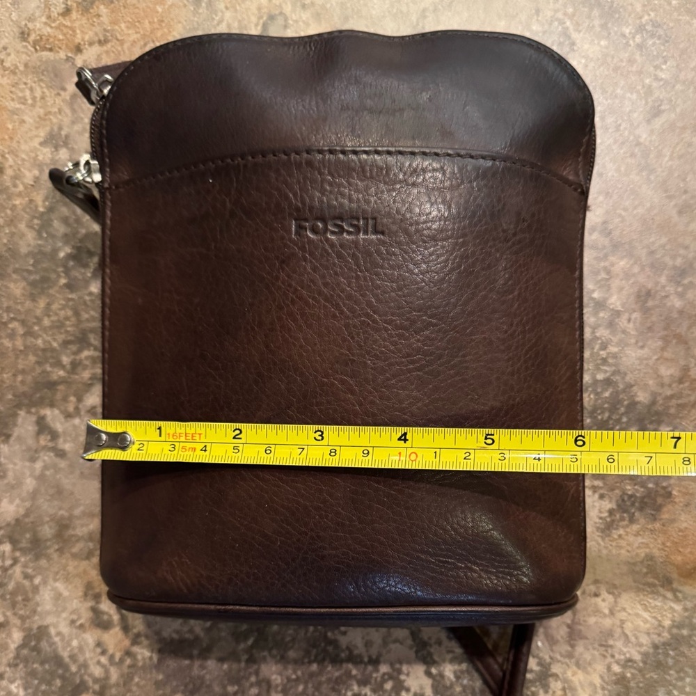 Fossil Brown Leather Crossbody Bag - Picture 12 of 13